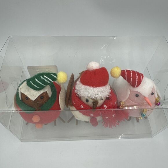 Target Wondershop 3-Pack Mini Fabric Birds 3.5" Tinsel Crinkle Bauble 2023 New - Picture 2 of 5